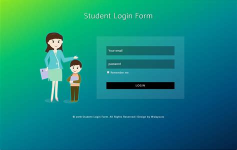 Student Login Form .